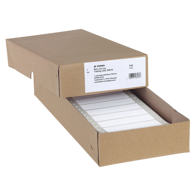 HERMA - Etiket herma 8160 88.9x23mm 1-baans wit 2000 stuks
