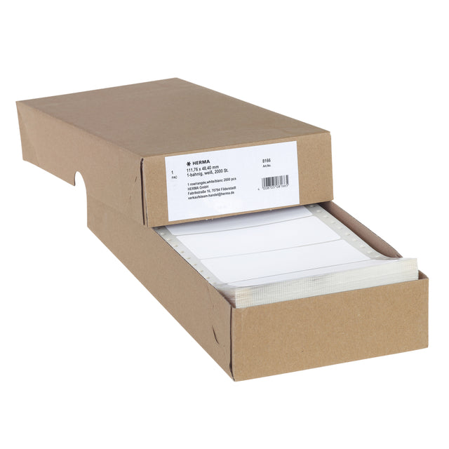 HERMA - Etiket herma 8166 111.7x48.4mm 1-baans wit 2000st