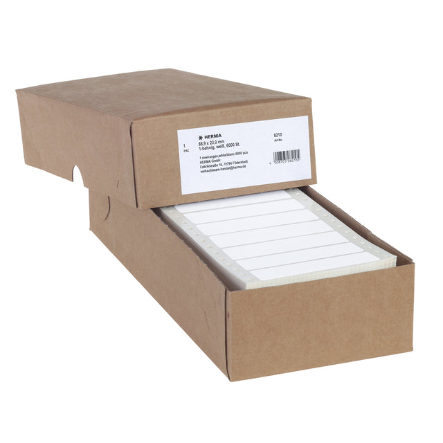 HERMA - Etiket herma 8210 88.9x23mm 1-baans wit 6000 stuks