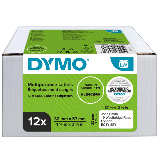 Dymo - Etiket dymo labelwriter multif 32x57 12st wit