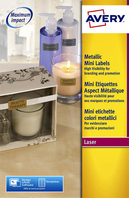 Etiquette avery l7680-25 38.1x21.2mm or 1625 pièces