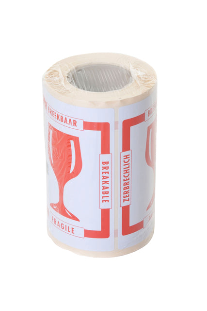 Etiquette d'avertissement IEZZY fragile 80mmx100m rouge