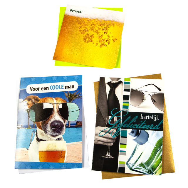 Recharge trombone carte de voeux anniversaire homme 6 cartes