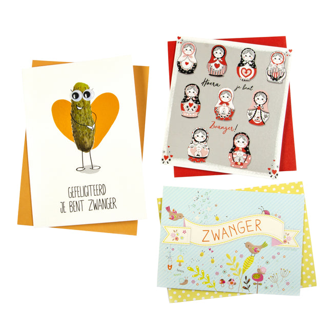 Recharge trombone carte de voeux enceinte 6 cartes