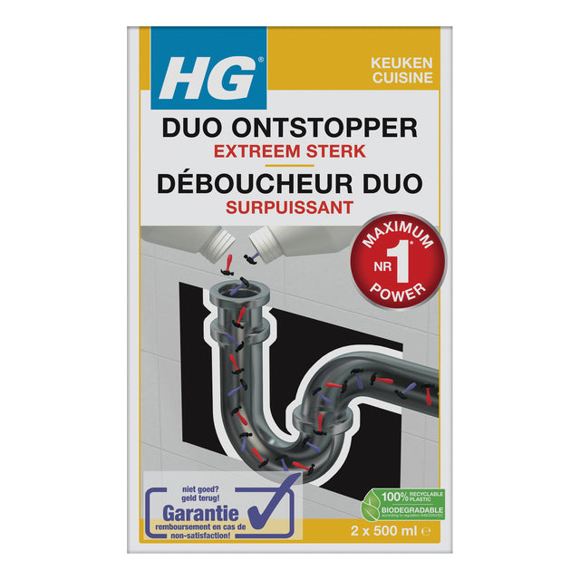 Déboucheur de canalisation HG Duo 2x500ml | 6 morceaux