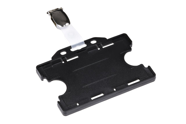Porte-badge - badge Europel bande ouverte + clip 54x85mm