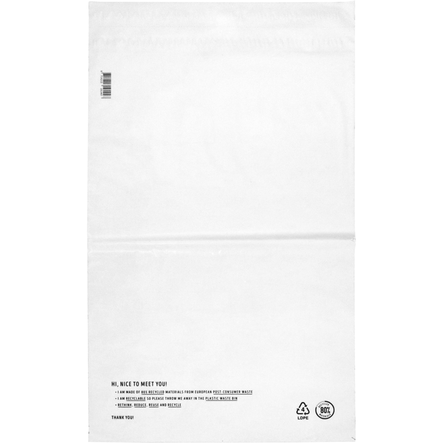 Klika - Zak | Verzendzak | Gerecycled LDPE | 36x54cm | 65my | wit | 250 stuks