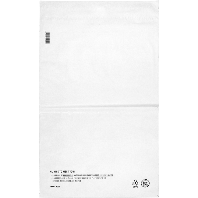 Klika - Zak | Verzendzak | Gerecycled LDPE | 36x54cm | 65my | wit | 250 stuks