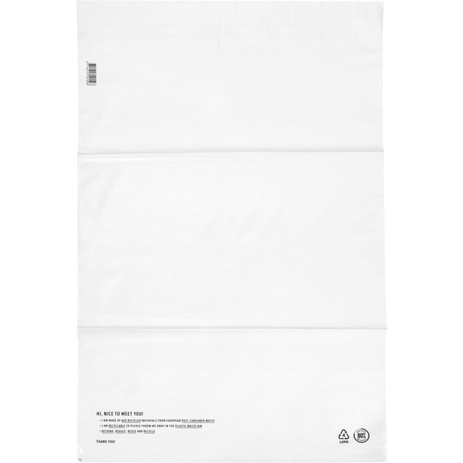Klika - Zak | Verzendzak | Gerecycled LDPE | 50x70cm | 65my | wit | 250 stuks