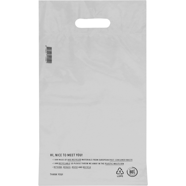 Klika - Zak | Verzendzak met handvat | Gerecycled LDPE | 25x35cm | 65my | wit | 50 stuks