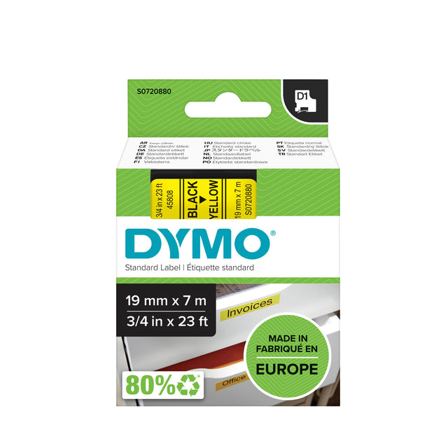 Dymo - Labele dymo labelmanager d1 polyester 19mm geel