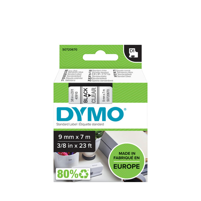 Dymo - Labele dymo labelmanager d1 polyester 9mm trns