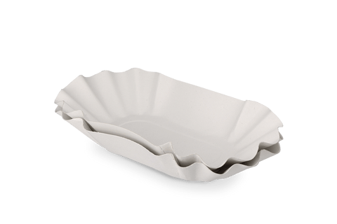 Klika - Kartonnen schaaltje geschulpt 220x140x37,5mm wit