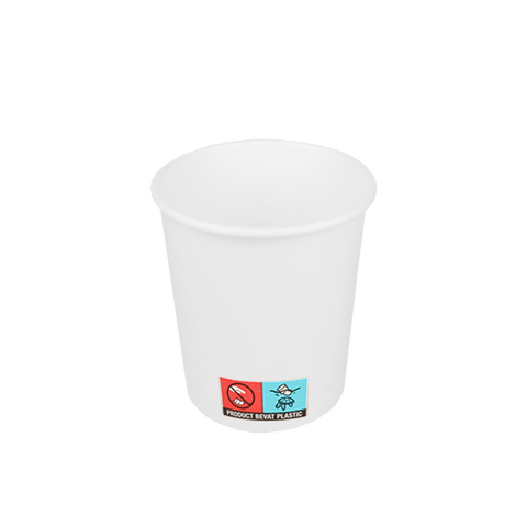 Klika - Kartonnen koffiebeker 120cc 4oz wit