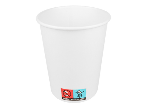 Klika - Kartonnen koffiebeker 230cc 8oz wit