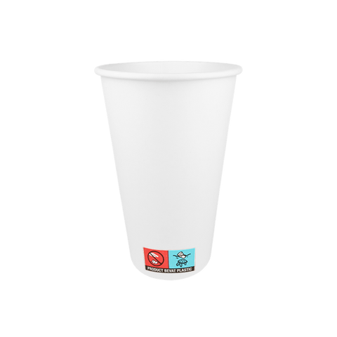 Klika - Kartonnen koffiebeker 450cc 16oz wit