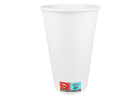 Klika - Kartonnen koffiebeker 450cc 16oz wit