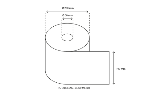 Klika - Poetsrol Midi 1 laags 6x300 meter Ø19cm recycled T9