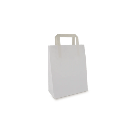 Klika - Papieren tasjes Klein wit 22+10x28cm BIO