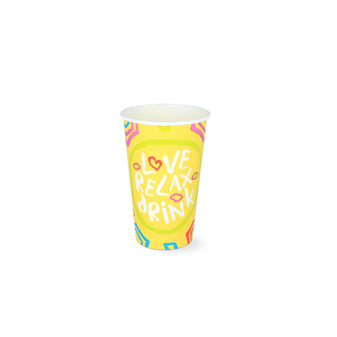 Klika - Milkshakebeker middel 450ml 16oz geel karton