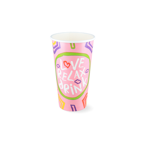 Klika - Milkshakebeker groot 500ml 20oz roze FSC® karton