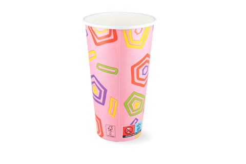 Klika - Milkshakebeker groot 500ml 20oz roze FSC® karton