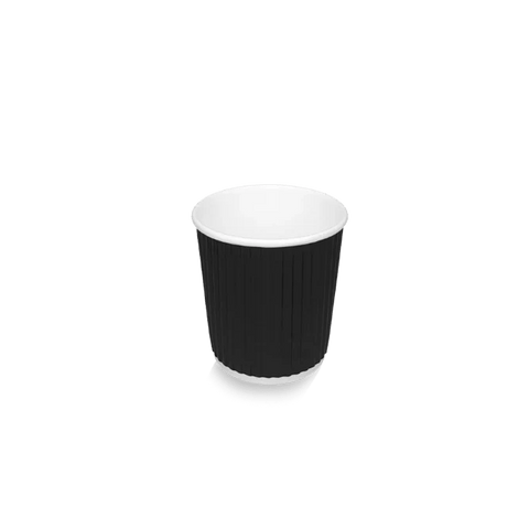 Klika - Kartonnen koffiebeker 120cc 4oz Ripple Zwart