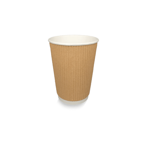 Klika - Kartonnen koffiebeker 360cc 12oz Ripple Kraft