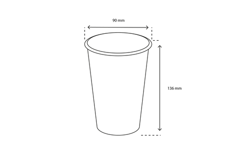 Klika - Kartonnen koffiebeker 450cc 16oz Kraft