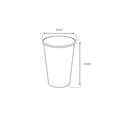 Klika - Kartonnen koffiebeker 450cc 16oz Kraft
