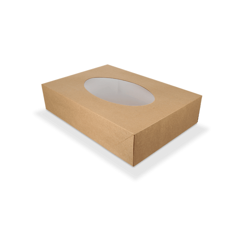 Klika - Cateringdozen kraft klein met venster 36x25x8cm