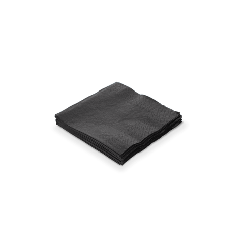 Klika - Servet 2 laags 1/4 vouw 24x24cm papier zwart BIO