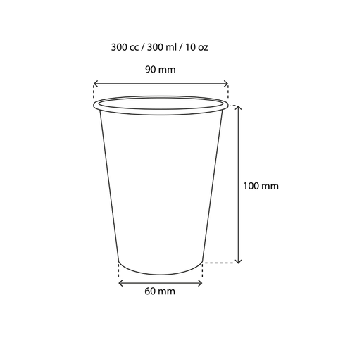 Klika - Kartonnen koffiebeker 300cc 10oz gestreept