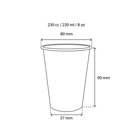 Klika - Kartonnen koffiebeker 230cc 8oz gestreept