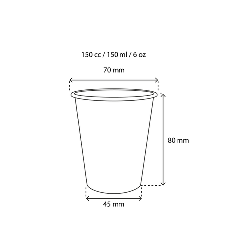 Klika - Kartonnen koffiebeker 150cc 6oz Kraft