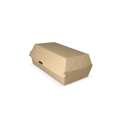 Klika - Hotdog box 20x10x8cm kraft/wit BIO