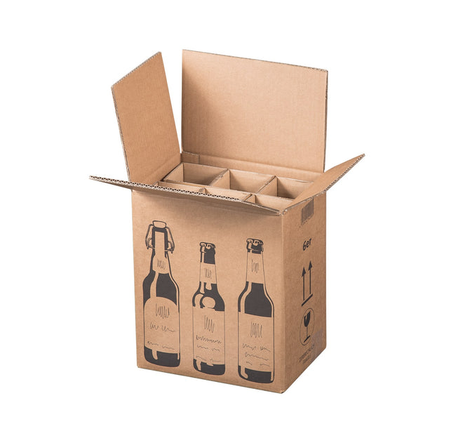Klika - Flesverzenddoos voor 6 bierflessen 255 x 175 x 294 mm | 5 stuks