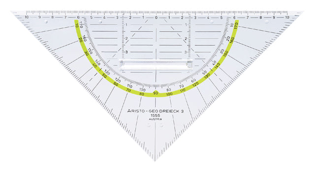 Géotriangle Aristo 1555/2 225mm avec manche transparent