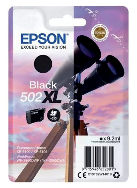 Cartouche d'encre Epson 502XL T02W1 noire HC