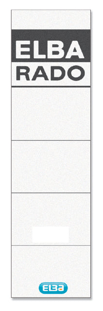 Carte d'insertion de dos Elba Rado large 44x159mm blanc