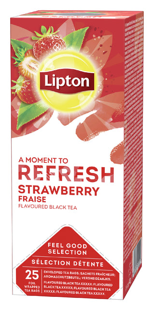 Lipton - Thee lipton refresh strawberry 25x1.5gr | 6 stuks