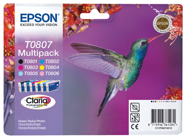 Cartouche d'encre epson t080740 noir 5 couleurs