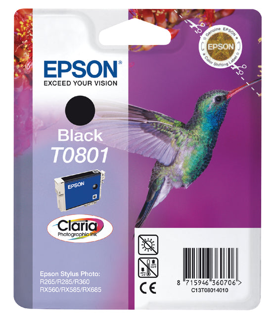 Cartouche d'encre Epson T0801 noire