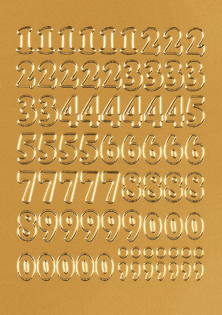 Étiquette HERMA 4184 12mm chiffres 0-9 feuille d'or 66 pièces