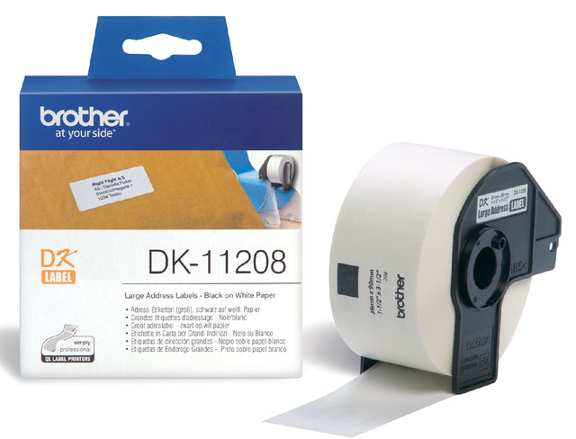 Brother - Etiket brother dk11208 adressering groot 38x90mm