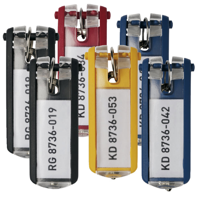Durable - Sleutellabel durable met ring assorti 6 stuks