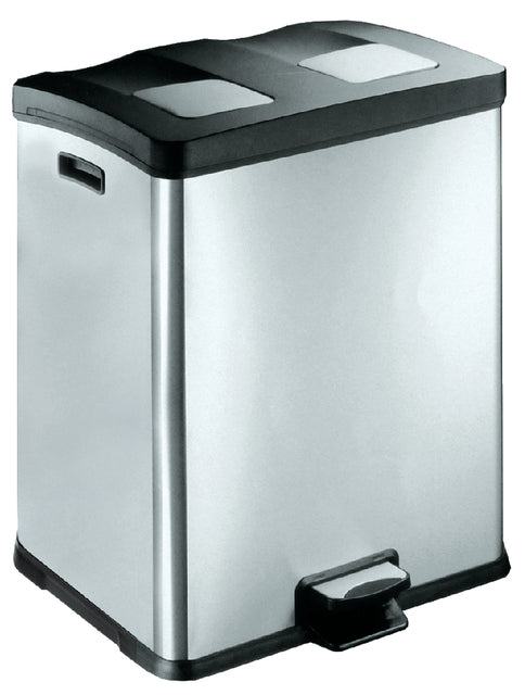 Poubelle EKO Rejoice poubelle à pédale 2x30 litres inox mat