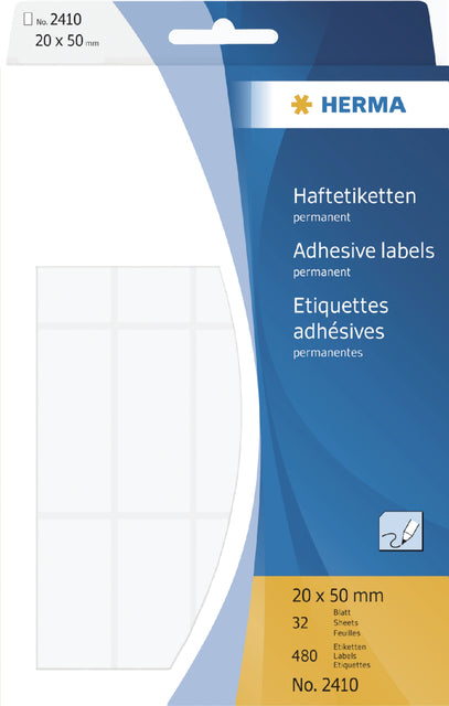 HERMA - Etiket herma 2410 20x50mm wit 480 stuks