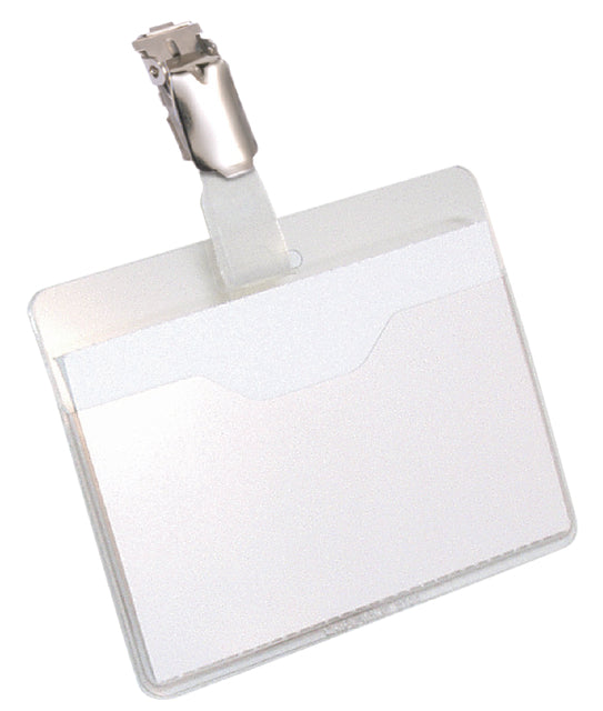 Durable - Badge durable 8106 met clip liggend open 60x90mm