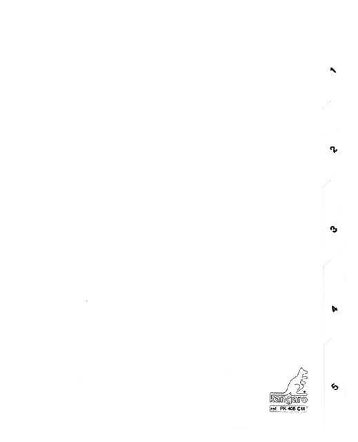 Kangaro - Tabblad kangaro 4r pk405c 1 5 genummerd wit karton